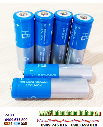 HP ICR18650-6000mAh, Pin sạc Lithium 18650 3.7v cho đèn Pin HP ICR18650-6000mAh 